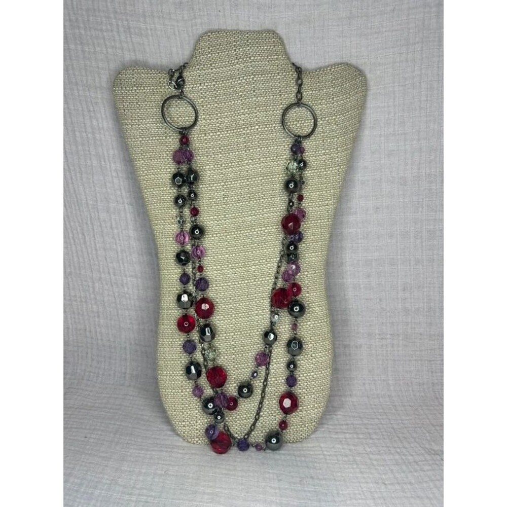 Gunmetal Multi-Strand Statement Necklace